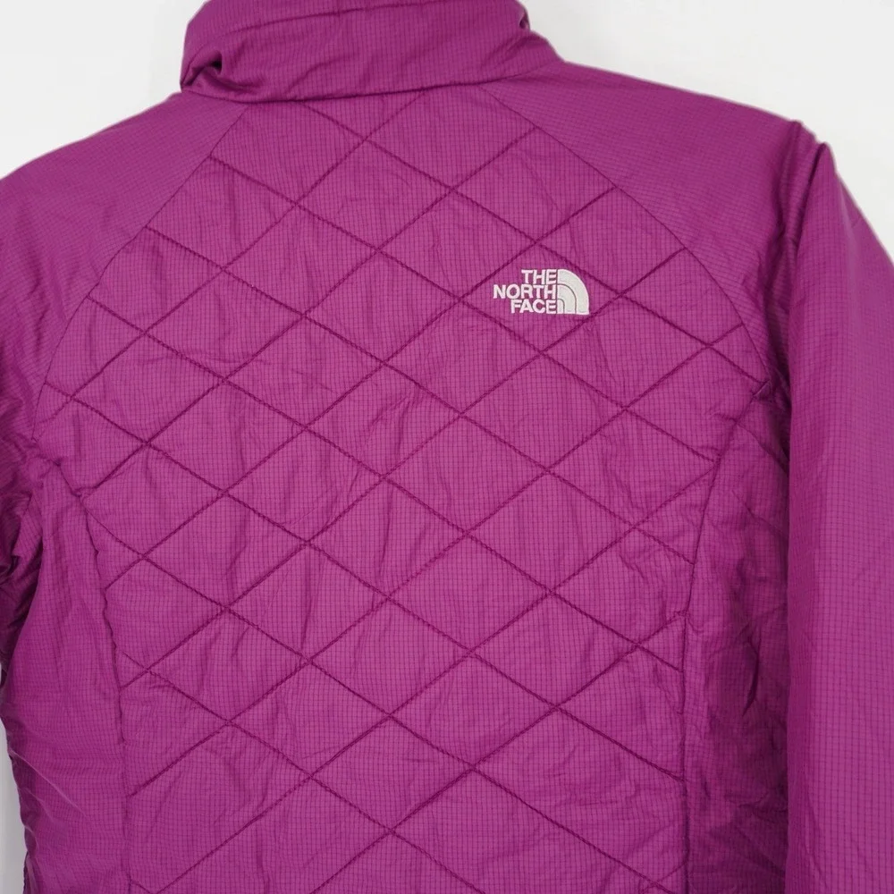 The North Face Women's Purple Quilted Puffer Jacket Full Zip Small FLAW Gorpcore